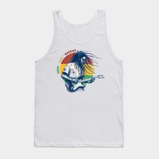 Rhythms of Peace: Reggae Guitarist Graphic Tee | Love, Life, Reggae Tank Top